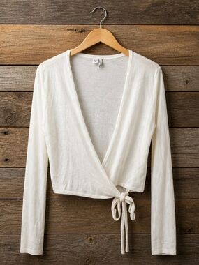 twik Cream Knit Wrap Cardigan